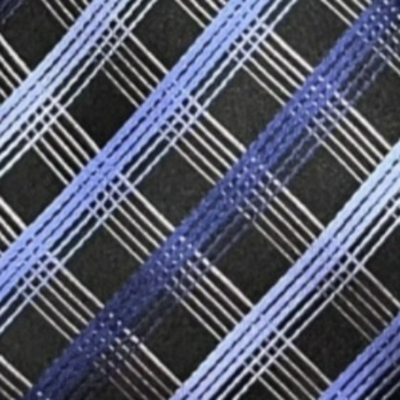 Geoffrey Beene Men's Tie Blue Black Striped‎ New Silk - Picture 1 of 8